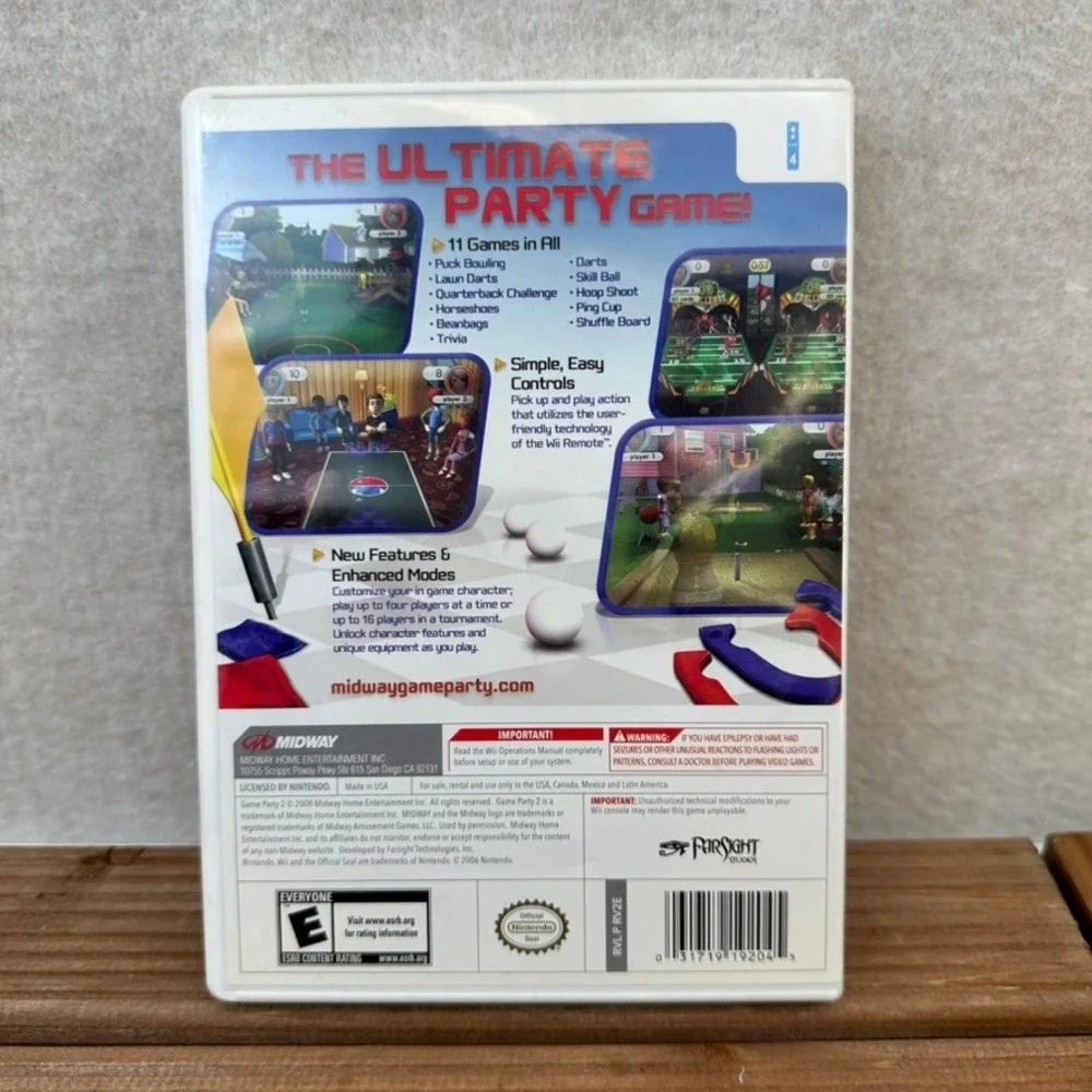 Game Party 2 Nintendo Wii Disc Instruction Booklet Case Disc